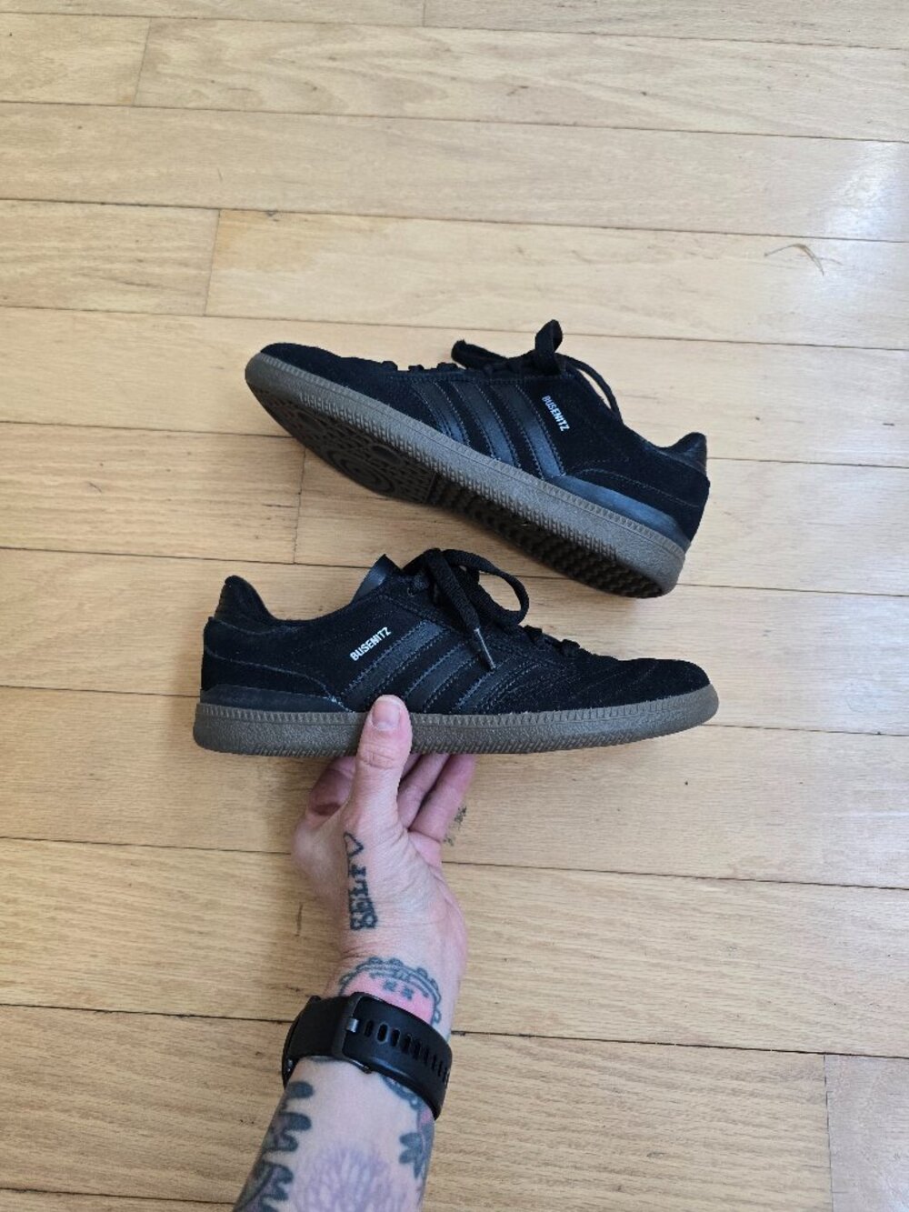 Adidas | Busenitz Cordura black retro gum sole sneakers | KIDS 4